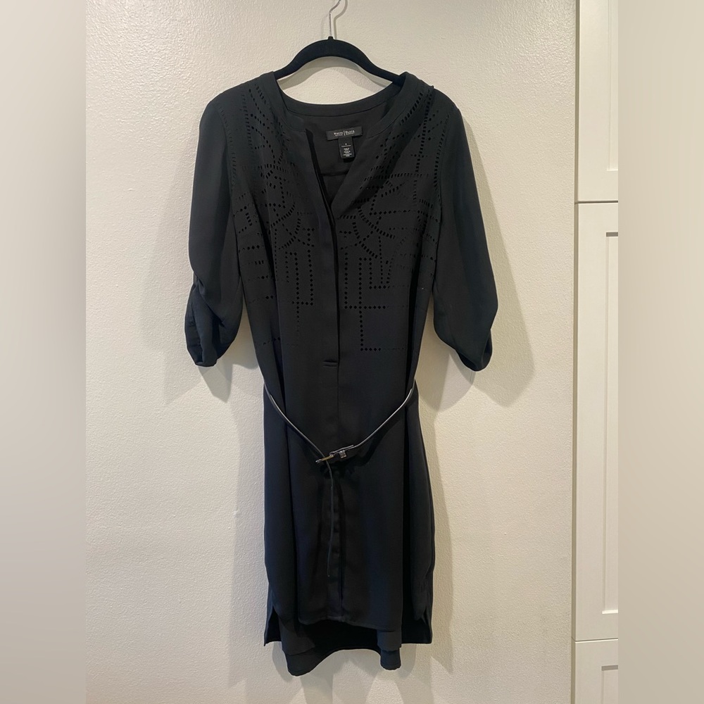 White House Black Market black dressy shirt dress